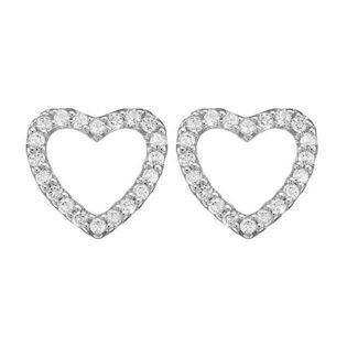 Christina Collect 925 Sterling Silver Topaz Sparkling Hearts Open Heart Stud Earrings Set with 40 Sparkling Topaz, Model 671-S46